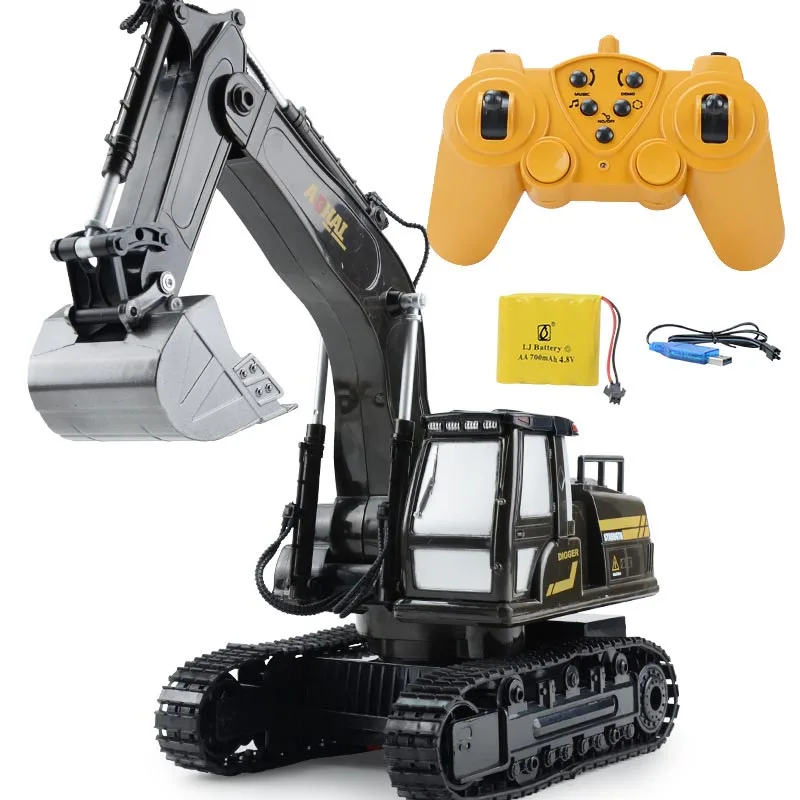 Children Alloy 8CH Rc Engineering Vehicle Steering Wheel Remote Control Dump Truck Crane Mixer Excavator Lift Truck Outdoor Toy rc cars rc trucks rc construction toy