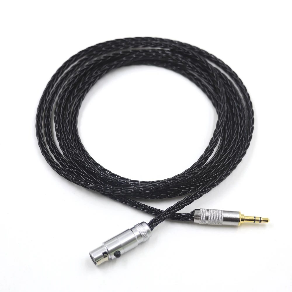 

Black 8 Core Audio headphone attached cables 3.5mm stereo plug to mini XLR for AK G Q701, K240S ,K271 ,K702 ,K141 ,K171, K712