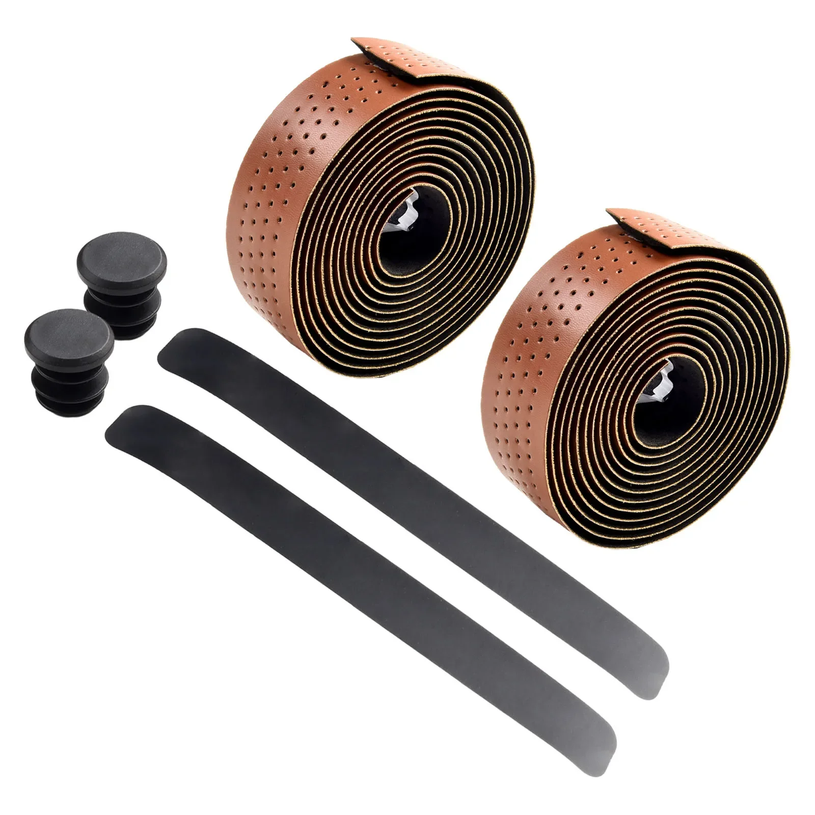 Lightweight handlebar tape with sweat absorption Perforated fabric pattern sweat absorbing and improved shock absorption bike handlebar tape