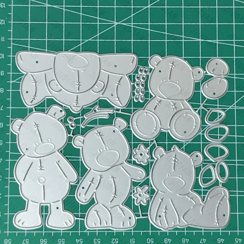귀여운 PVC 모함곰 리락쿠마 일기 & 일본 여행 스티커 앨범 11 동물 귀여운 곰 꽃 금속 절단 다이, DIY 스크랩북 사진 앨범 공예 장식 종이 템플릿 수공예 선물 카드