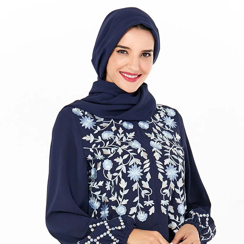 ETOSELL Women Muslim Hijabs Scarf Head Hijab Wrap Navy Blue Full Cover-up Shawls Headband