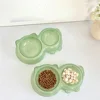 Cat Food Bowl - Pet Double Bowl Set, Anti-Spill Dog & Cat Feeding Bowls, Non-Slip Pet Food & Water Bowls, 2