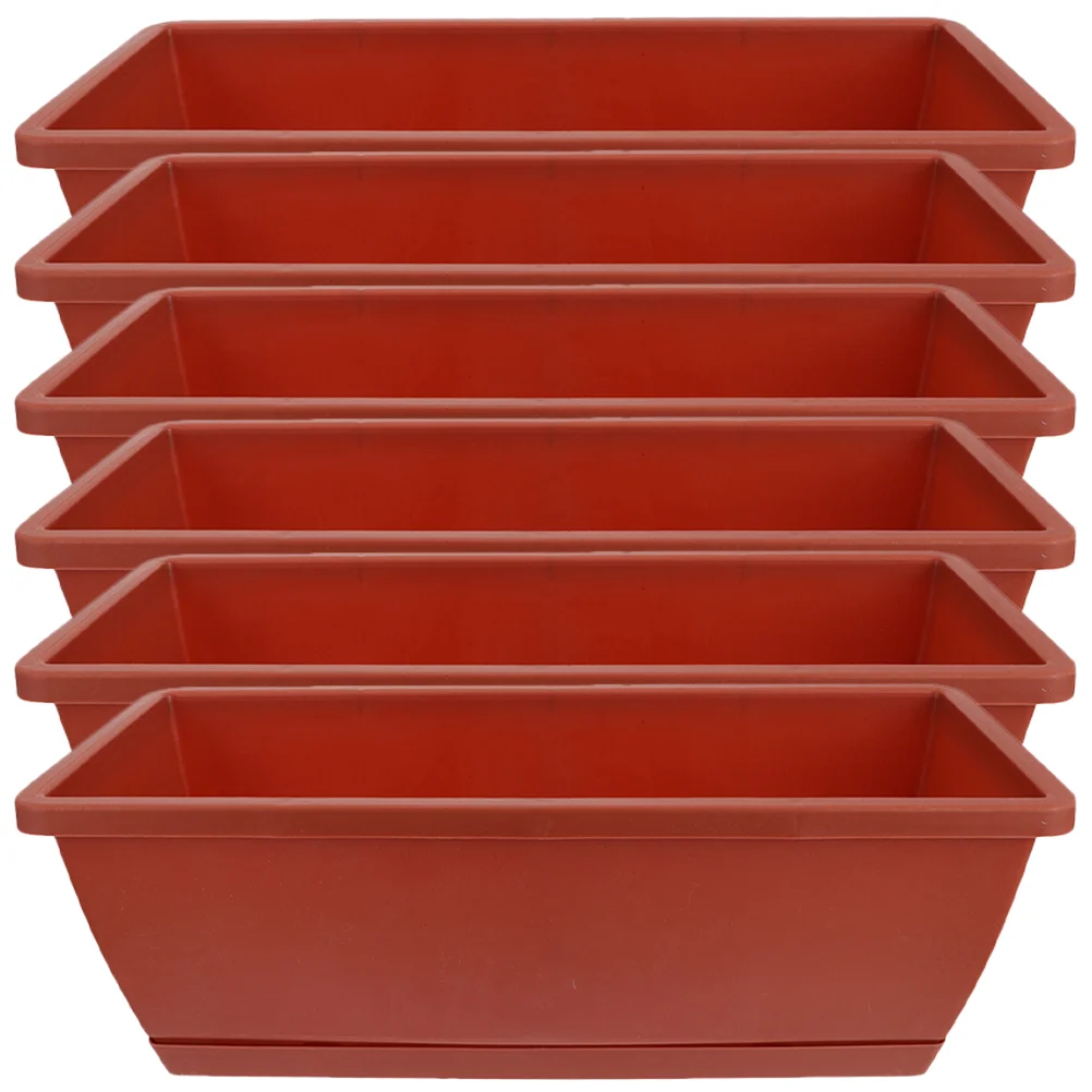 가정용 플라스틱 분재 화분, 대형 발코니 직사각형, 사무실 가정용 정원 거치대, 6 개