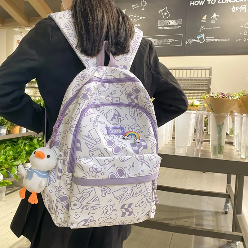 

Women's Backpack Waterproof Wear-resistant High-capacity Traveling Bag For Junior And High School Students Schoolbag Lovely