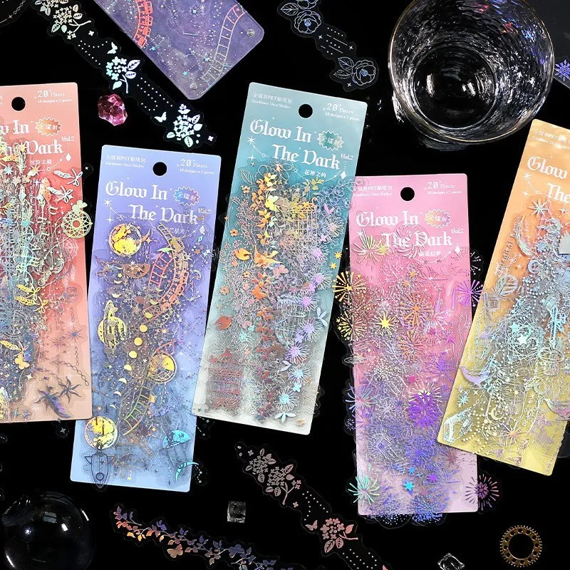 

20 Pcs butterfly flowers Decorative Stickers Fantastic Colorful Scrapbooking Material Label Diary Phone Journal Planner