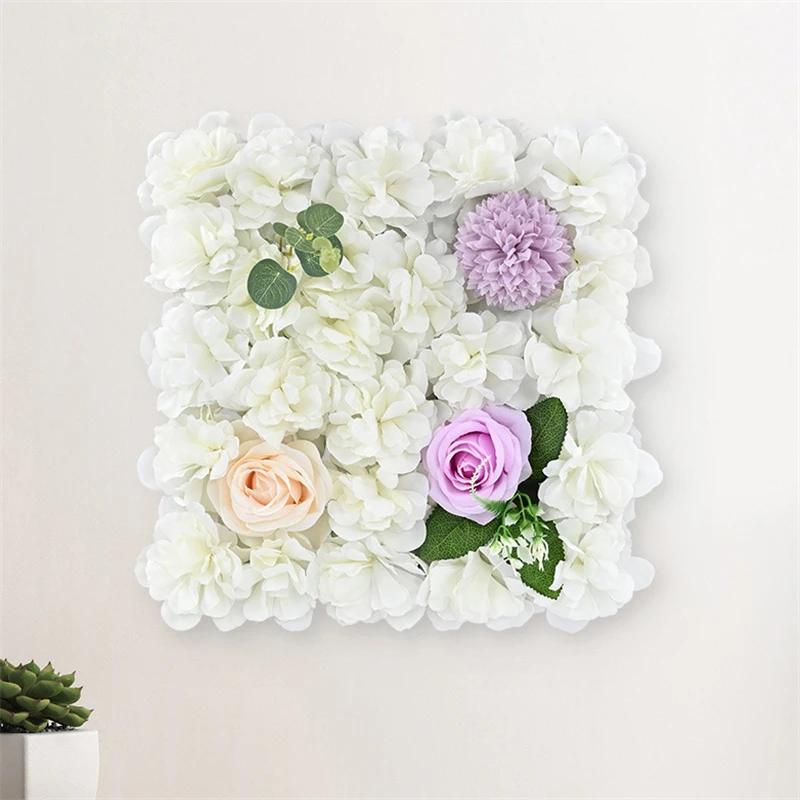 

Silk Rose Hydrangea Artificial Flower Wall Party Backdrop Decorative Fake Flowers Wall Wedding Birthdy Decor Flower Panels