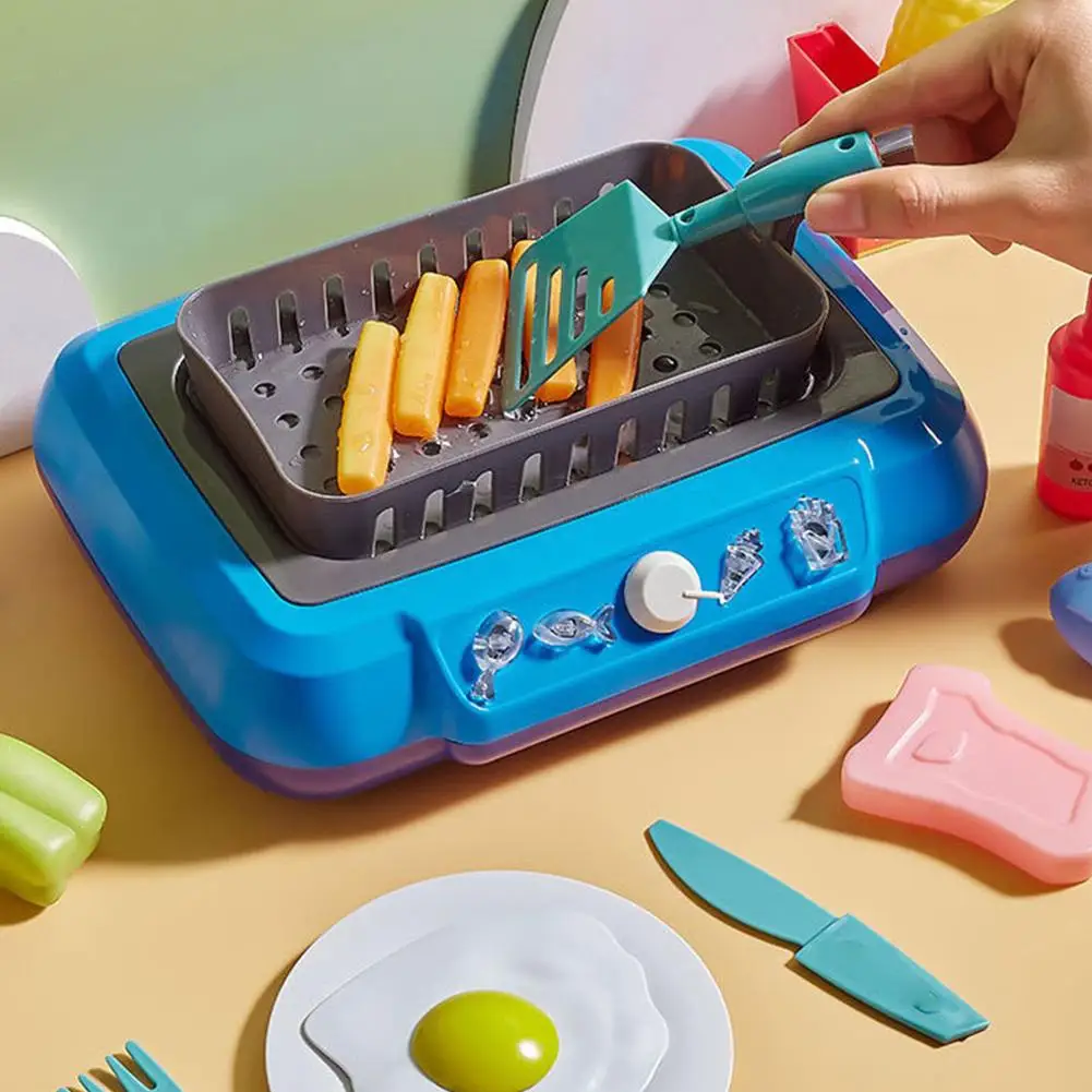 Color Changing Food Cooking Toys Children's Play House Mini Kitchen Multifunctional Induction Color Changing Toys Safe Materials 2