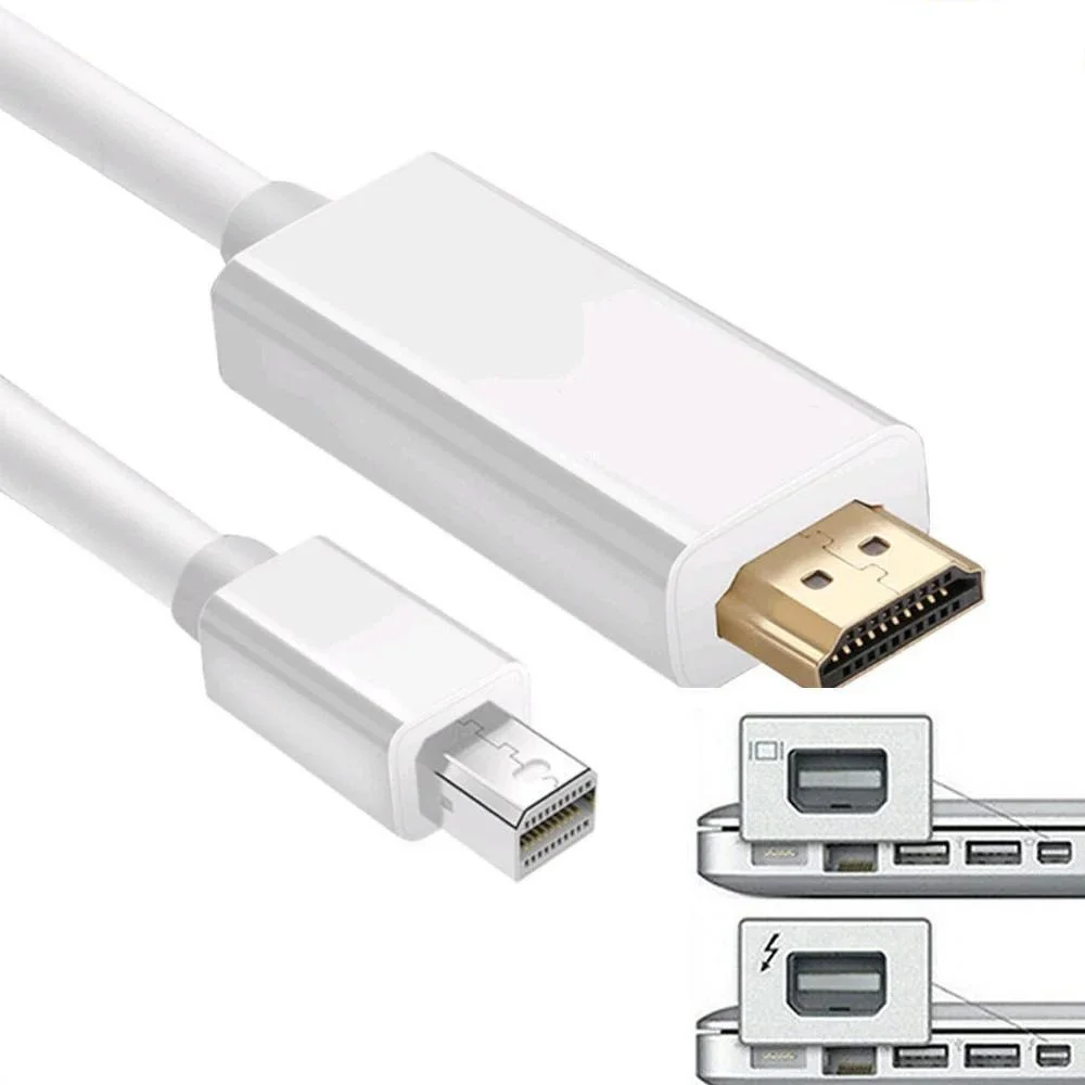 

6ft Mini DisplayPort DP Thunderbolt to HDMI-compatible Adapter Cable for MacBook Pro Air