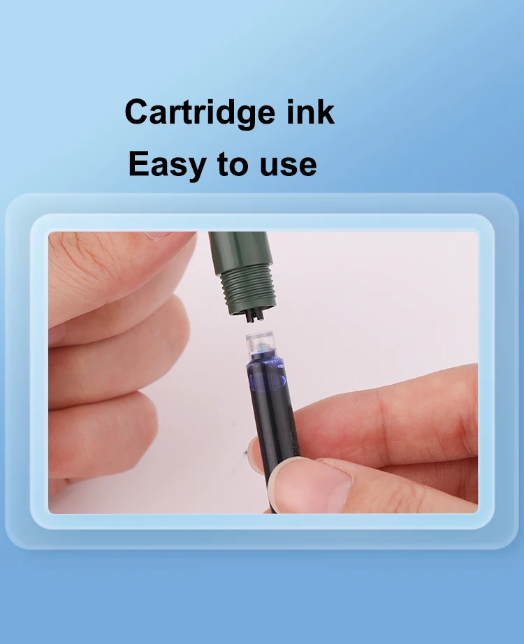 OASO A016 Sealed Press Fountain Pen Automatic Press Student Writing Pen Calligraphy 0.5mm Office Replaceable Cartridge Ink Gift