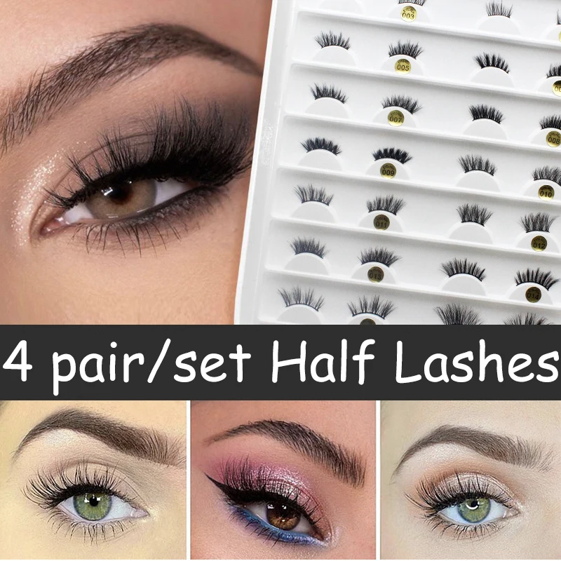

Half Lashes False Eyelashes Angle Wing Natural Long Wispy Crisscross Fake Eyelashes Makeup Extension Dramatic Lashes Upper Lash
