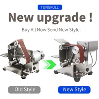 Mini Belt Sander Machine Multifunctional Belt Grinder DIY Polishing Grinding Machine Variable Speed Grinder Belt Sander 2