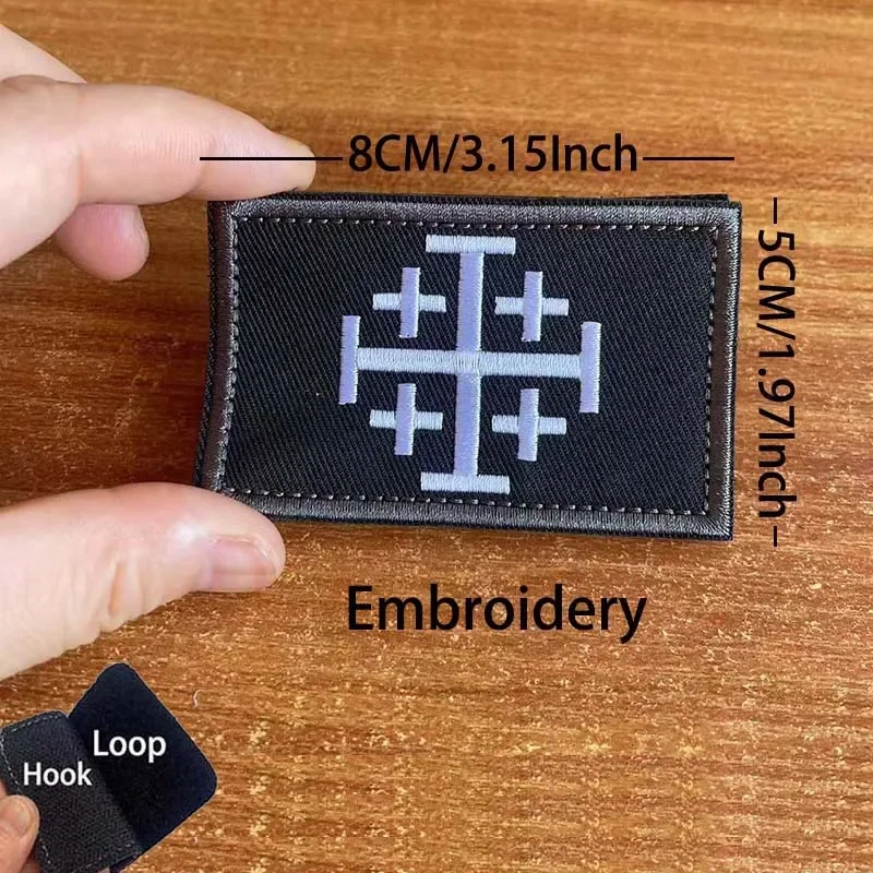 Die Tempelritter von Jerusalem, die Kreuzzüge Moral Emblem Stoff bestickte Applikation Patches, militärische Aufkleber taktisches Abzeichen – Detail 14
