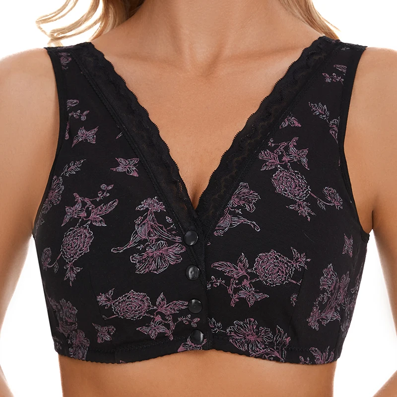 Bra Cotton Women Wire Free Bras Front Closure Brassiere Female Confortable Underwear Big Size 52BC 50BC Cup 2