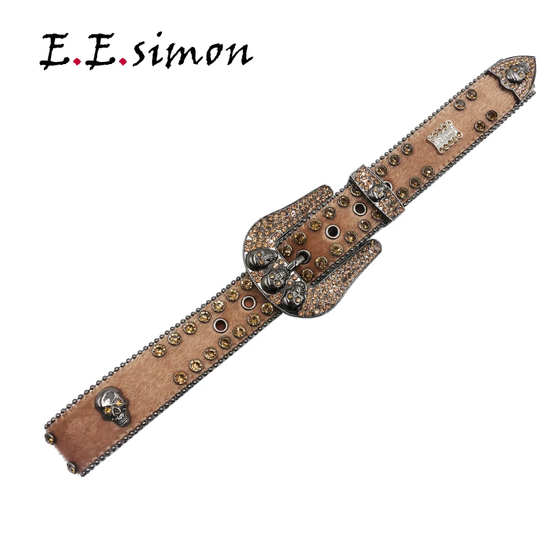 Men's Belt With Pearl Fish Pattern, Genuine Leather, Inlaid Artificial Diamond  Buckle And Unique Pattern And Texture Belt, No Interlayer, Width - Temu