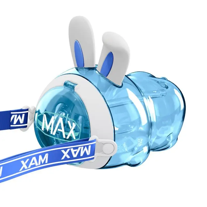

Cartoon Water Drink Straw Water Bottle Sippy Cup With Strap Learning Drinking Bottle 800ml Rabbit Ears Cup That Makes Noise