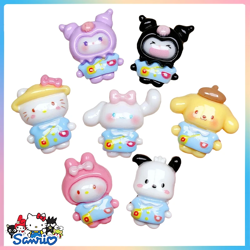 

10-30 шт. новые Мультяшные аксессуары Sanrios Hello Kitty Kuromi Cinnamoroll Melody pompurin почтовые амулеты серия Diy аниме игрушки