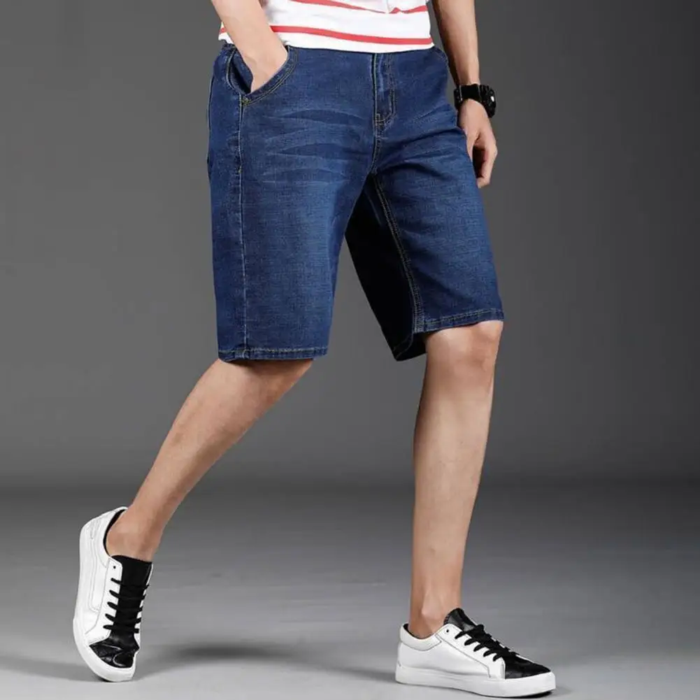 Summer Shorts Jeans Men Denim Pants Stretch Slim Straight Male Short Streetwear