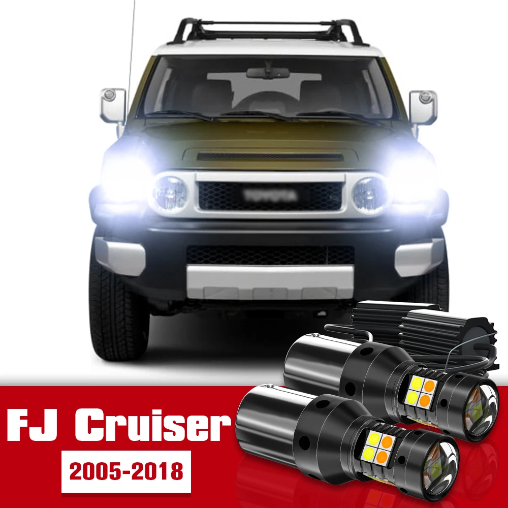 

2pcs LED Accessories Dual Mode Turn Signal+Parking Light Bulb For Toyota FJ Cruiser 2005-2018 2006 2007 2008 2009 2010 2011 2012