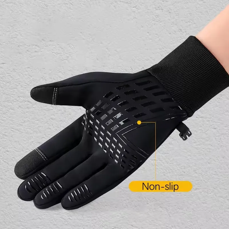 Touch Screen Cycling Gloves for Men & Women Warm Velvet Non-Slip Waterproof Autumn Winter Motorcycle Camping Ski Gloves 3