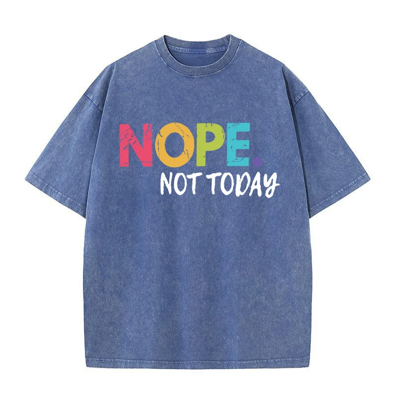 

Футболка Nope Not Today мужская с принтом надписи, модная Повседневная рубашка, уличная футболка оверсайз, свободная винтажная хлопковая футболка