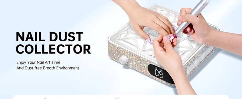 Description Picture 3 of itemNail Dust Collector with Rhinestones extractor de polvo para unas 48W Powerful Nail Dust Cleaner for Acrylic Gel Nail Polishing