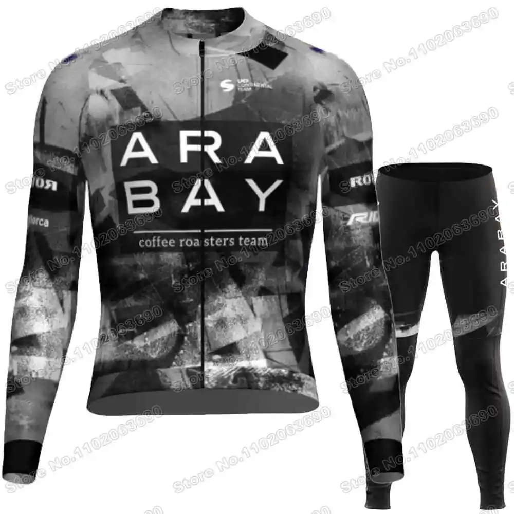 Team Illes Balears Arabay Cycling Jersey Set Autumn Winter Cycling Clothing Men Road Bike Jacket Suit Bicycle Bib Tights