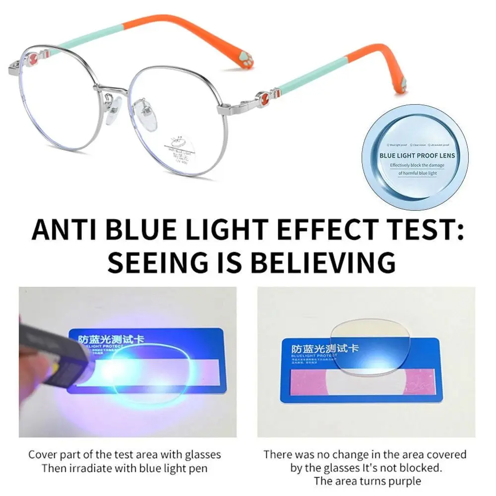 Boys Girls Eye Protection Computer Online Classes Kids Glasses Comfortable Eyeglasses Ultra Light Frame Anti-blue Light