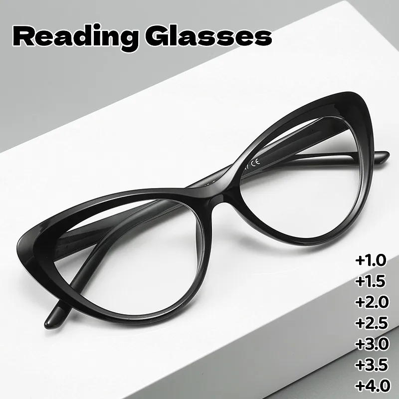 

Women Vintage Reading Glasses Anti-Blue Light Presbyopia Computer Farsighted Eyeglasses Prescription with Diopter +1.0 +4.0