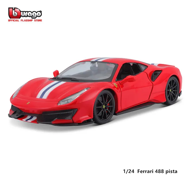 Bburago 1:24 Scale Ferrari 488 PISTA STRADALE Alloy Luxury Vehicle Diecast Cars Model Toy Collection Gift - 488 Pista-10