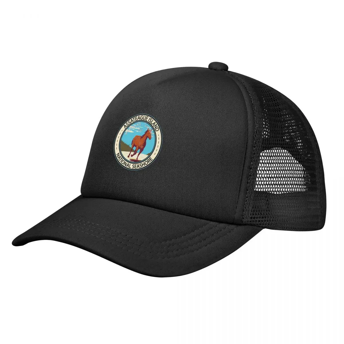 

Assateague Island National Seashore Badge Baseball Cap Visor black |-F-| Rave Female Men's