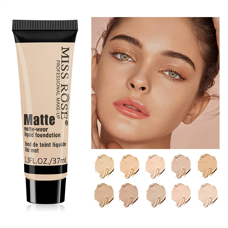 MISSROSEBaseMatteLiquidFoundationMakeupWaterproofFaceConcealer