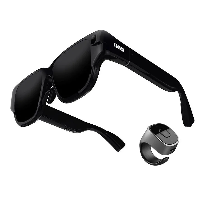 

New INM AR Glasses 3D Smart Cinema Steam VR Game Black Sun Glasses High Quality Wireless Projection Sunglasses