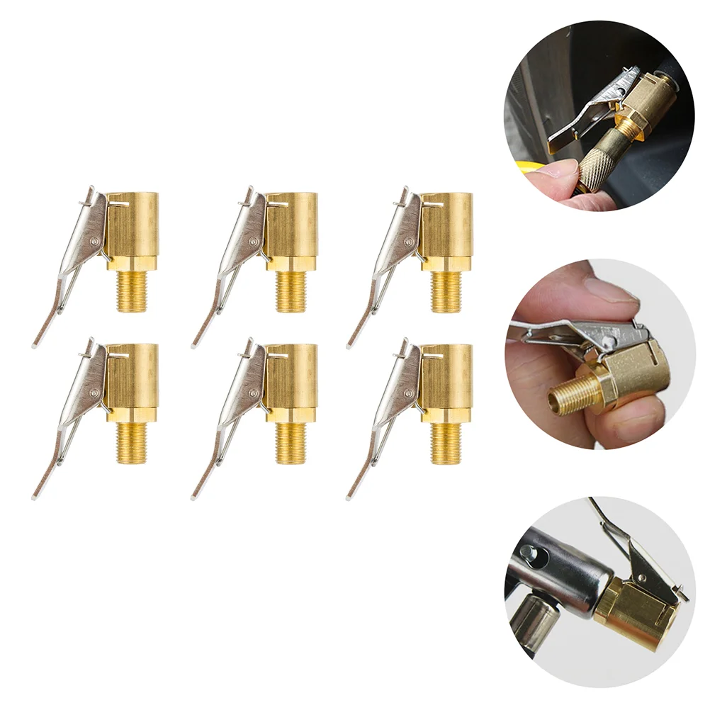

6pcs Professional Car Thread Air Chuck Durable Brass Change Inflatable Chuck