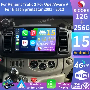 Android 15 Carplay para Renault Trafic 2 para Opel Vivaro A para Nissan Primastar 2001 - 2010 WIFI 360 cámara estéreo Radio de coche Auto 1
