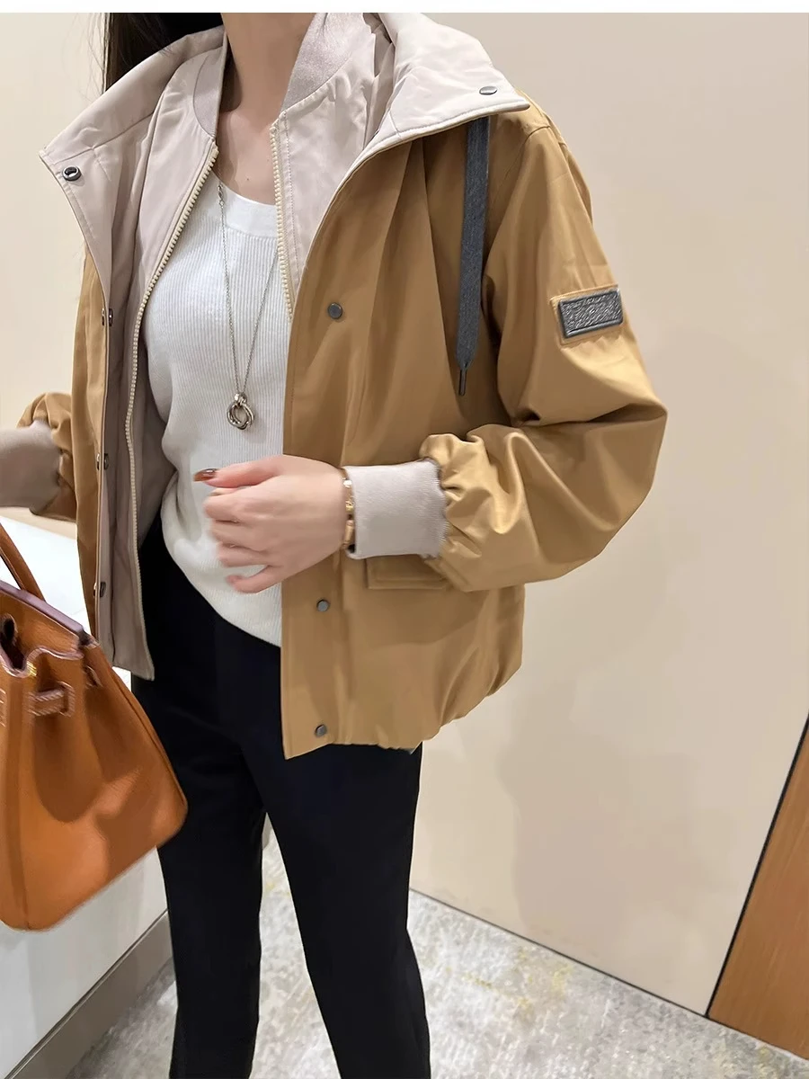 Women's B*C New Casual Jacket Loose Peplum Double Collar Coat Windbreaker Sport Wind Tops Women's