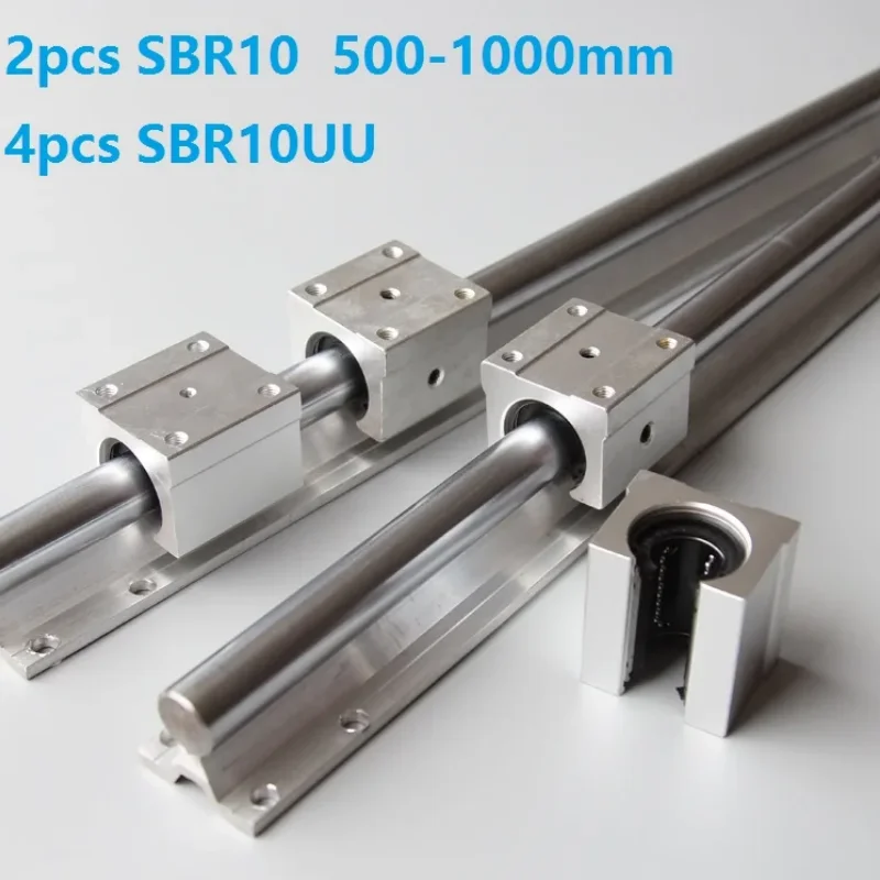 

4pcs SBR10UU linear bearing blocks + 2pcs SBR10 500mm/600mm/700mm/800mm/900mm/1000mm support rail linear guide for cnc router