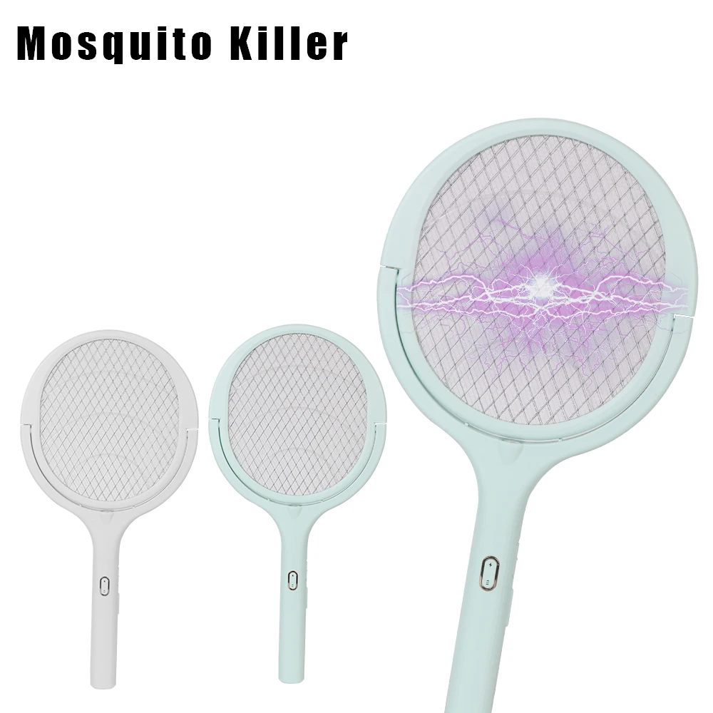 Summer Fly Swatter Ricarica Usb Bug Zapper Trap 365Nm Luce Uv 90 Gradi Girevole Mosquito Killer Lampada Antiurto Elettrico