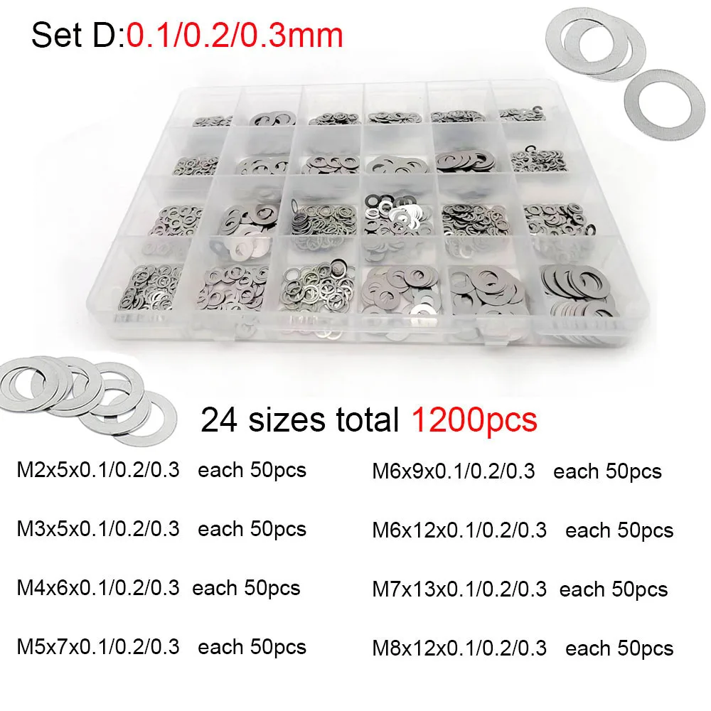 500-1200Pcs-M2-M3-M4-M5-M6-M7-M8-DIN988-304-Stainless-Steel-Ultra-Thin ...