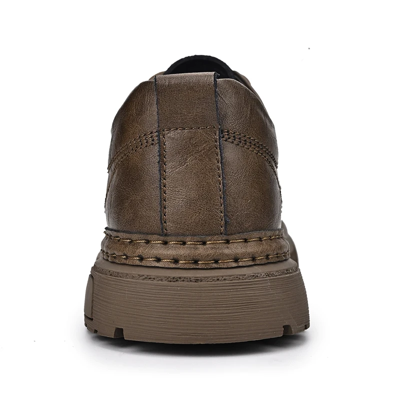 Spring Autumn Men Classic Casual Leather Shoes Fashion Handmade Retro Style Trend