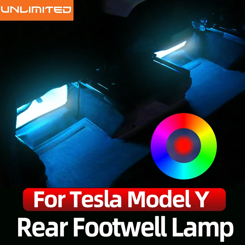

Car footwell lamp LED color change Lamp rear seat lamp atmosphere light Trim Accessories Decorative For Tesla Model Y Interior