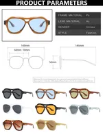 Lunettes de soleil rétro à double pont pour femmes, de marque, nouvelle mode, verres dégradés personnalisés, lunettes pour hommes, protection UV400 5