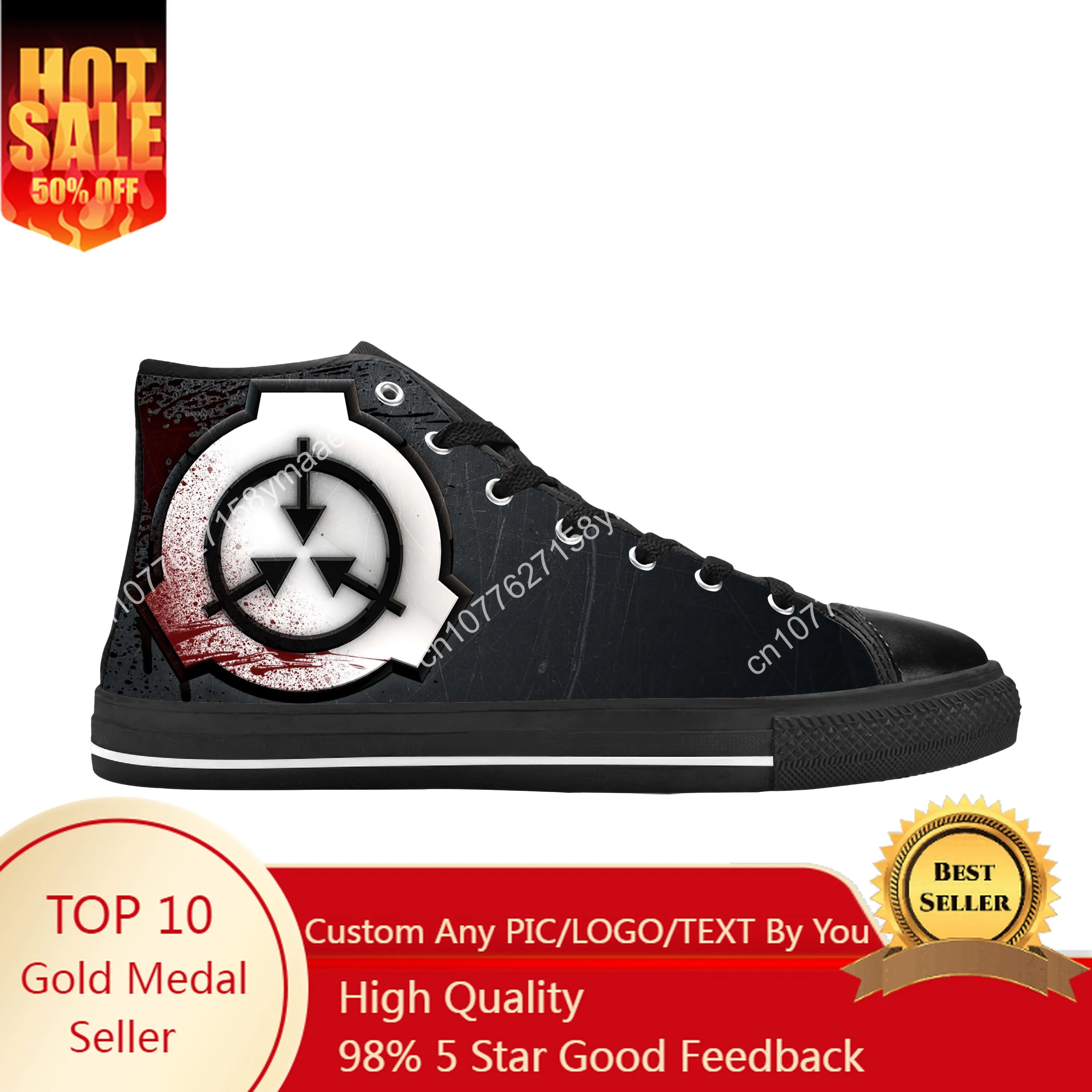 Hot SCP Foundation Secure Contain Protect Fashion Casual Cloth Shoes High Top Comfortable Breathable 3D Print Men Women Sneakers