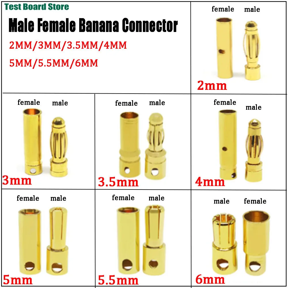 Vue d'ensemble du lot de connecteurs batterie RC XT60 avec différentes tailles de broches