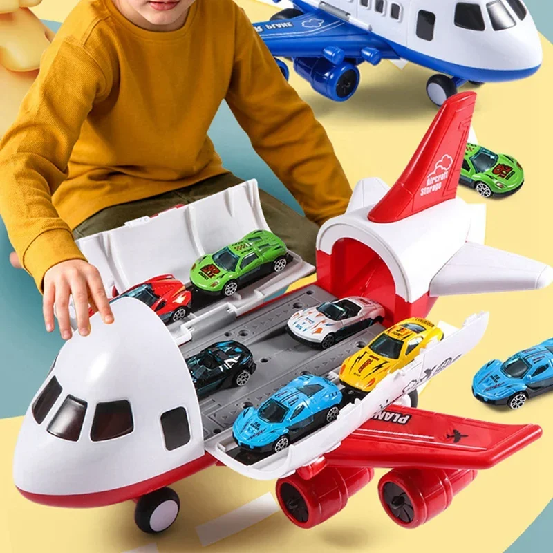 impact deformation car one click deformation inertial car deformation robot child boy toy car Children's toy airplane boy car large oversized drop-resistant puzzle multi-functional deformation simulated airliner model