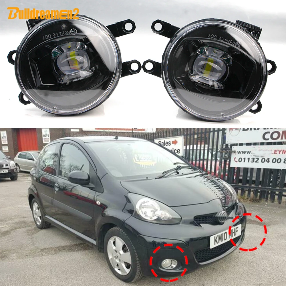 2-X-30W-LED-Lens-Fog-Light-Assembly-DRL-For-Toyota-Aygo-AB20-2009-2010 ...