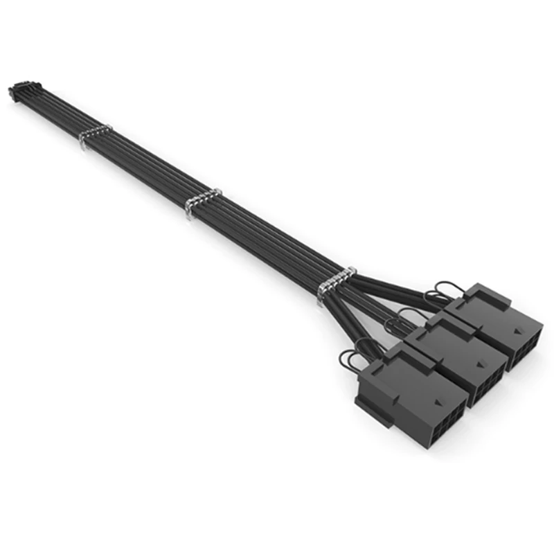 

12vhpwr PCI-E 5,0 Удлинительный кабель с 16 контактами на 3X8pin(6 + 2) удлинительный кабель с рукавом 16AWG, совместимый с 3090Ti и RTX 4080
