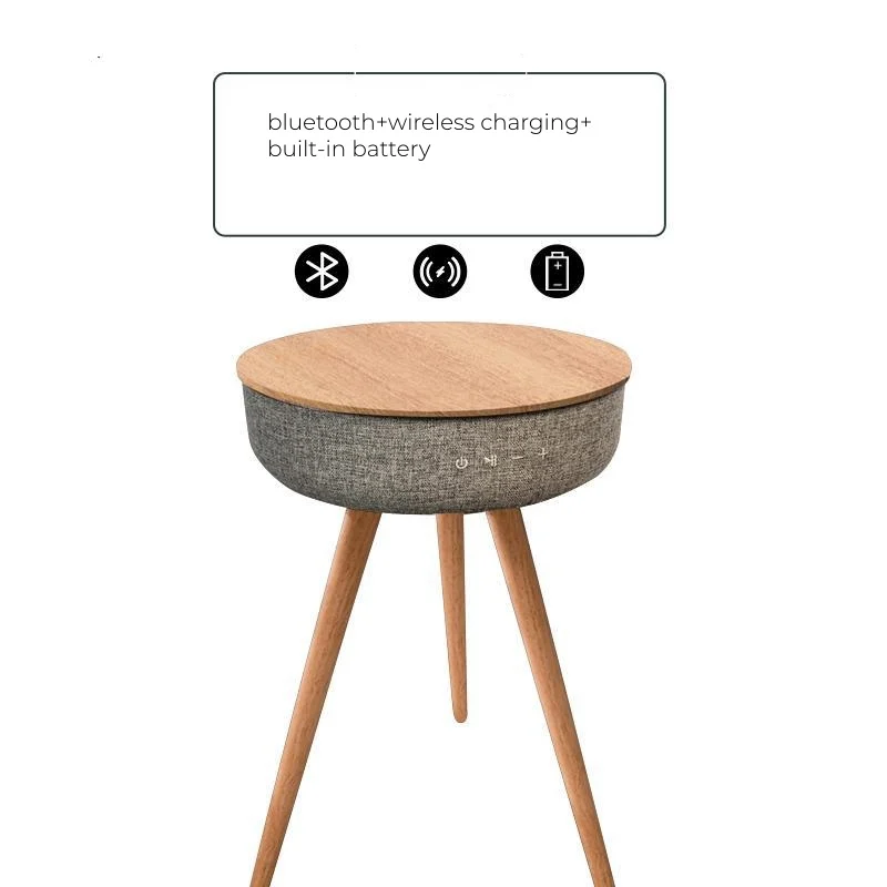 thumbnail image 1 of Mesa de centro con carga inalámbrica inteligente, Audio estéreo Bluetooth, mesa auxiliar para sofá, mesa de centro musical con cargador USB, 1 of 4