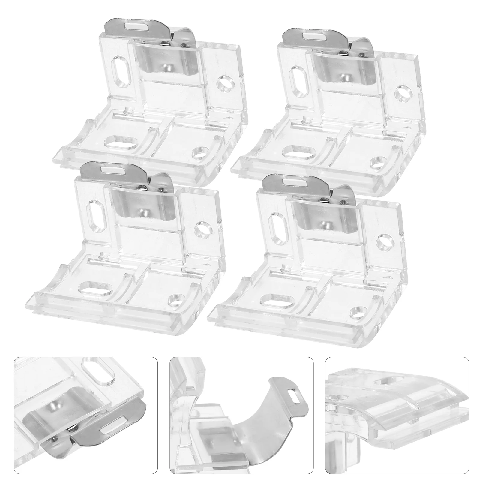 

8/4pcs Cordless Shade Blind Bracket Mounting Bracket With Metal Clip Transparent Venetian Blind Accessories