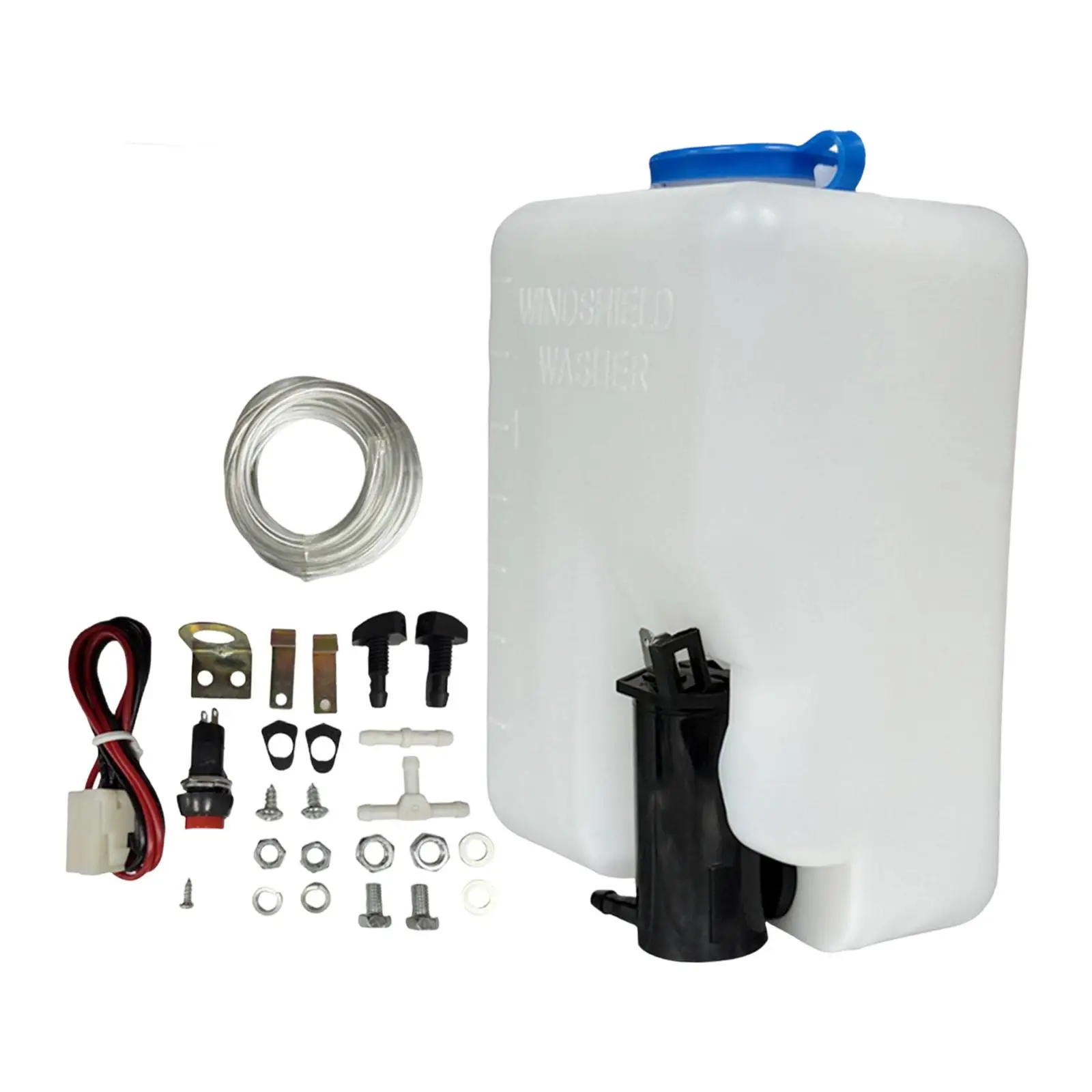 12V 자동차 앞유리 와셔 펌프 리저버 키트 1.5L SUV 세단 트럭 트레일러용 완전 세척 병