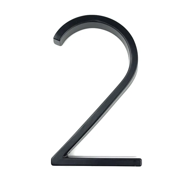 125mm Floating House Number Letters Big Modern Door Alphabet Home Outdoor 5 in.Black Numbers Address Plaque Dash Slash Sign #0-9 2